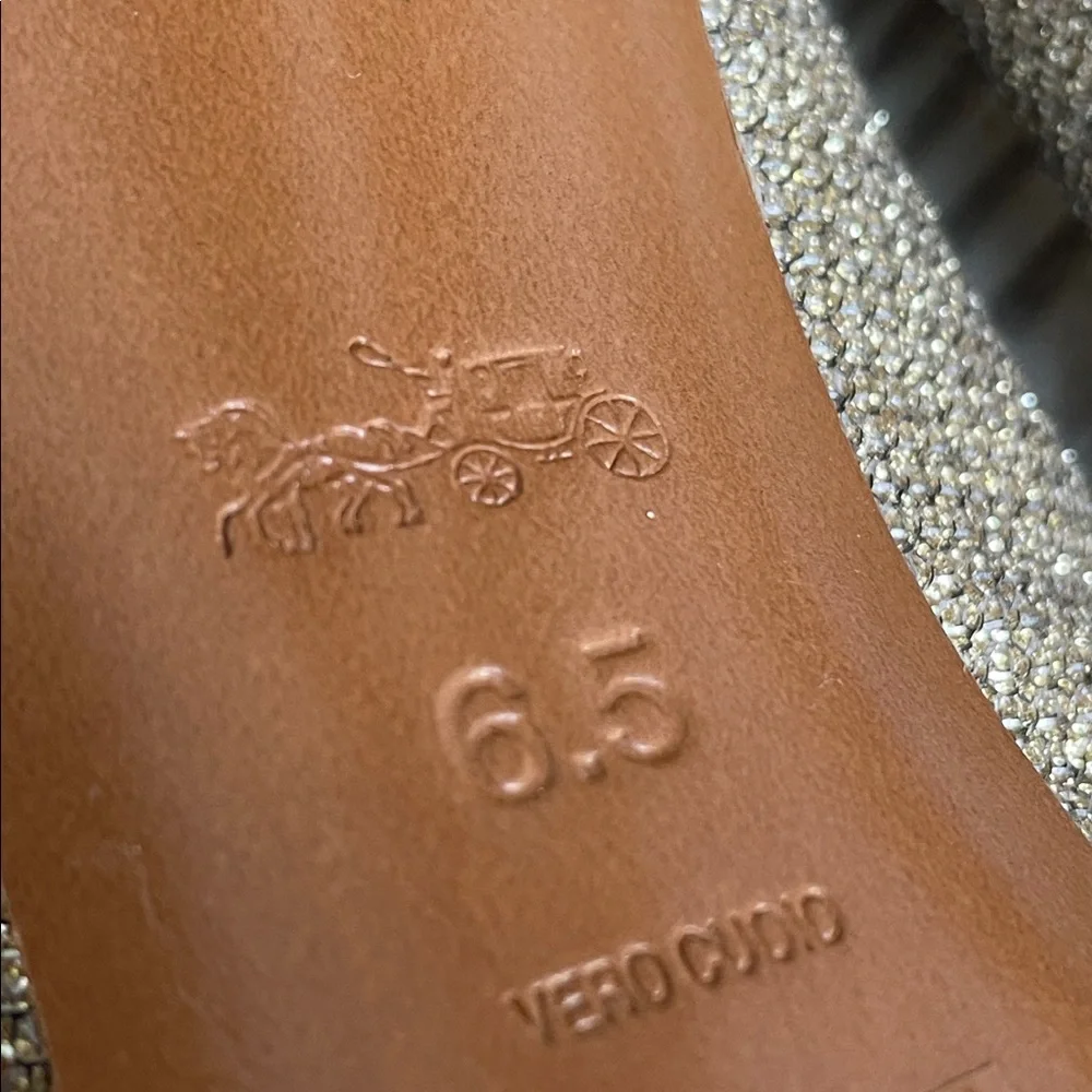 EUC- Coach Gold Sparkly Textured Vero Cuoio Heels Size 6.5 - Picture 12 of 16